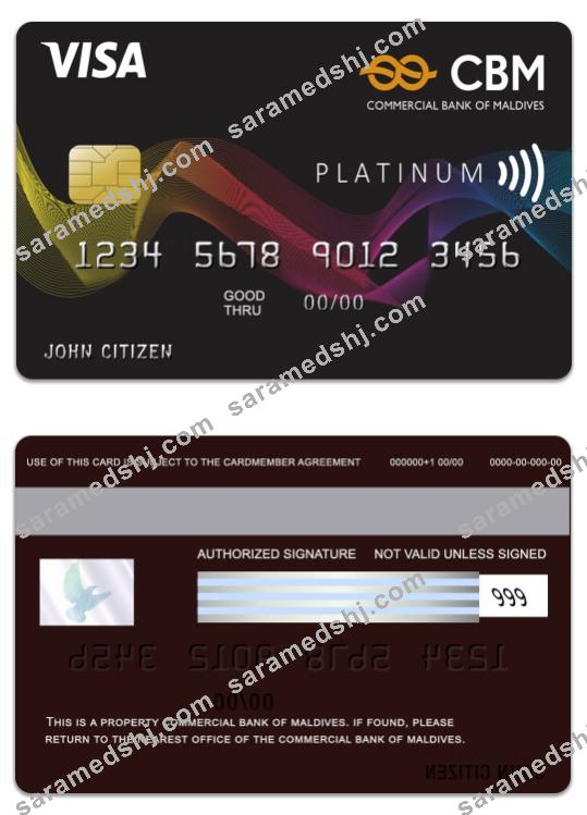 Maldives Commercial Bank of Maldives  Visa Platinum Card